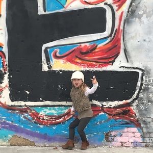 Girls Tan Fuzzy Faux Fur Vest